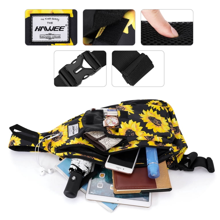 HAWEE Water-Resistant Sunflower Sling Backpack for Women Men  display picture 1