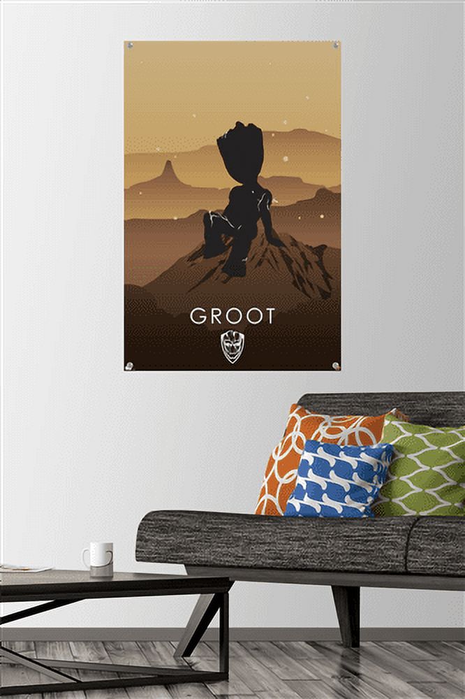 Marvel Heroic Silhouette - Groot Wall Poster with Pushpins, 22.375" x 34"