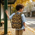 thumbnail image 6 of Brown and Orange Leopard Print 17" School Backpacks for Teens,Waterproof Oxford Fabric,S-Shape Padded Straps for School,Travel,Hiking,Camping, 6 of 6