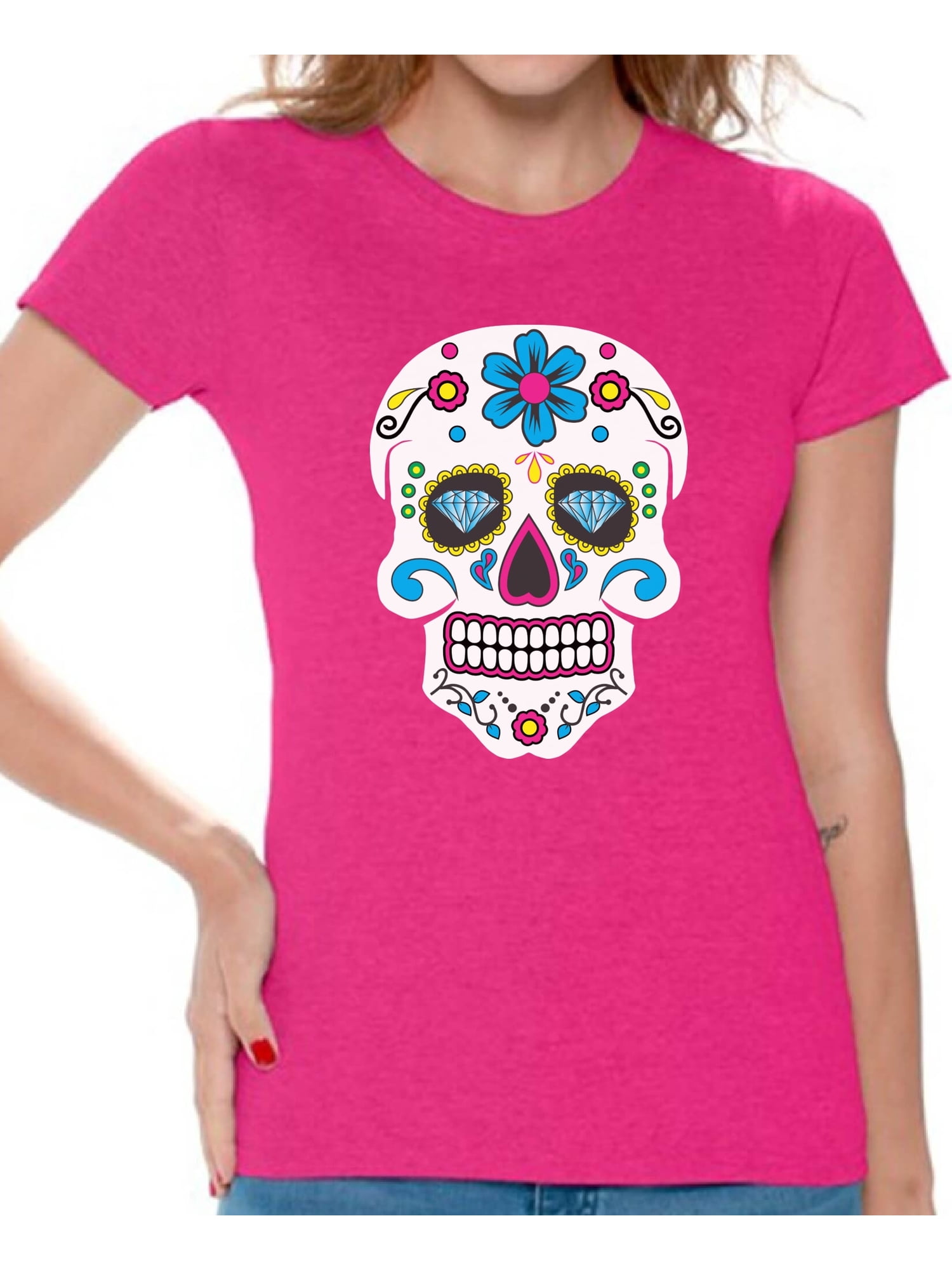 Awkward Styles Women's Colorful Skull Graphic Tshirt Tops Candy Skull