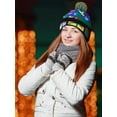thumbnail image 4 of Gustave Christmas LED Light Up Beanie Hat Colorful Lights Flashing Pom Pom Knitted Hat Ugly Sweater Cap Xmas Party Holiday for Adults Kids "Xmas Tree & Dinosaur", 4 of 10
