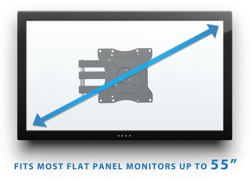 Mount-It! Full Motion Swivel Bracket TV Wall Mount, Long 20" Extension, Fits 23" to 55" TV's, Capacity 66 lbs., Bonus HDMI Cable