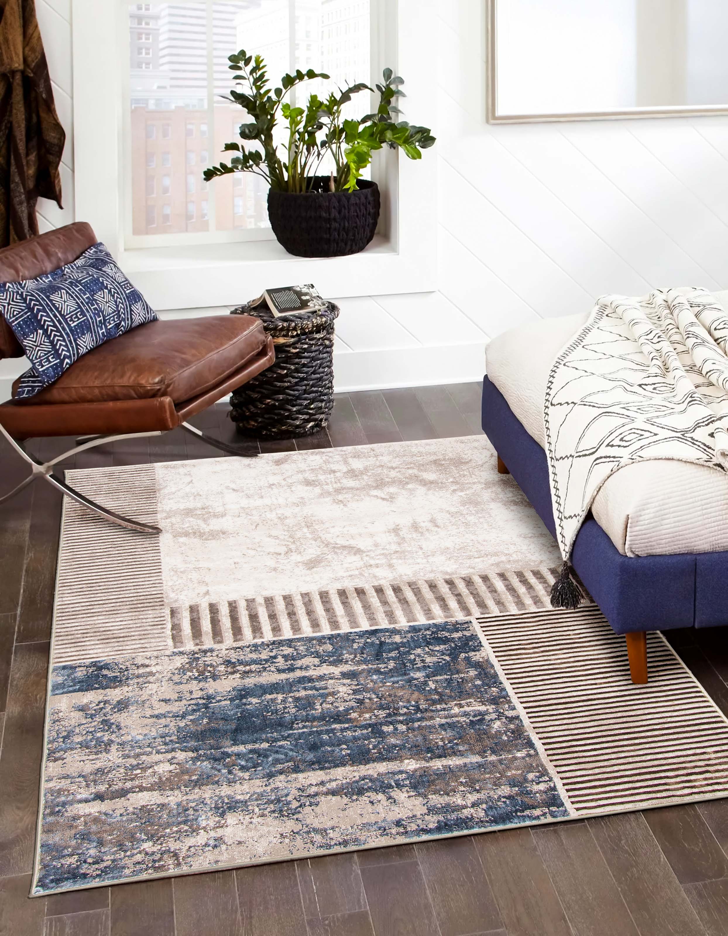 ECARPET Monica Tapis Contemporain / Moderne pour Salon, Chambre, Salle A Manger, Entrée, Couloir et Plus Encore.