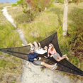 thumbnail image 3 of Hamaca triangular, hamaca aérea para acampar al aire libre de 3 puntos, diseño para 2-3 personas, para viajar en el patio trasero, acampar en el jardín (400 * 400 * 400 cm), 3 of 5