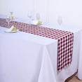 thumbnail image 5 of BalsaCircle 14" x 108" Gingham Checkered Table Runner Party Linens Burgundy, 5 of 8