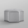 thumbnail image 5 of Nicole Miller Cocktail Ottoman Zaid Linen Upholstered Octagon Single Tufted Nailhead Trim Grey/Chrome, 5 of 9