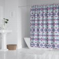 thumbnail image 3 of Extra Long Boho Shower Curtain 72x84 Inches - Vintage Floral & Tropical Leaves Pattern, Waterproof Bohemian Bathroom Decor with 12 Hooks, Tribal Rustic Style, 3 of 5