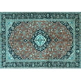 thumbnail image 1 of Ahgly Company Indoor Rectangle Medallion Light Blue Traditional Area Rugs, 8' x 10', 1 of 4