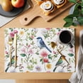 thumbnail image 2 of Spring Bird Floral Placemats Set of 12 Summer Birds Flowers Watercolor Place Mats Indoor Wipeable Table Mats Washable Cloth Dining Table Placemats for Kitchen Holiday Party Home Decor 13x19 Inch, 2 of 9