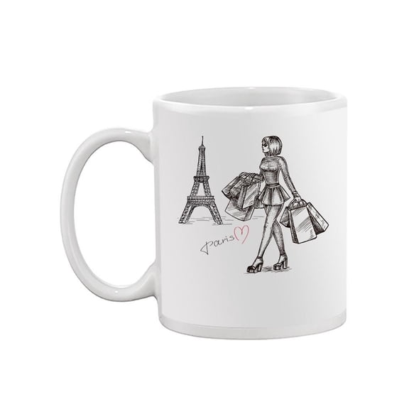 Shopping Fashion Girl In Paris Mug  -Image by Shutterstock,