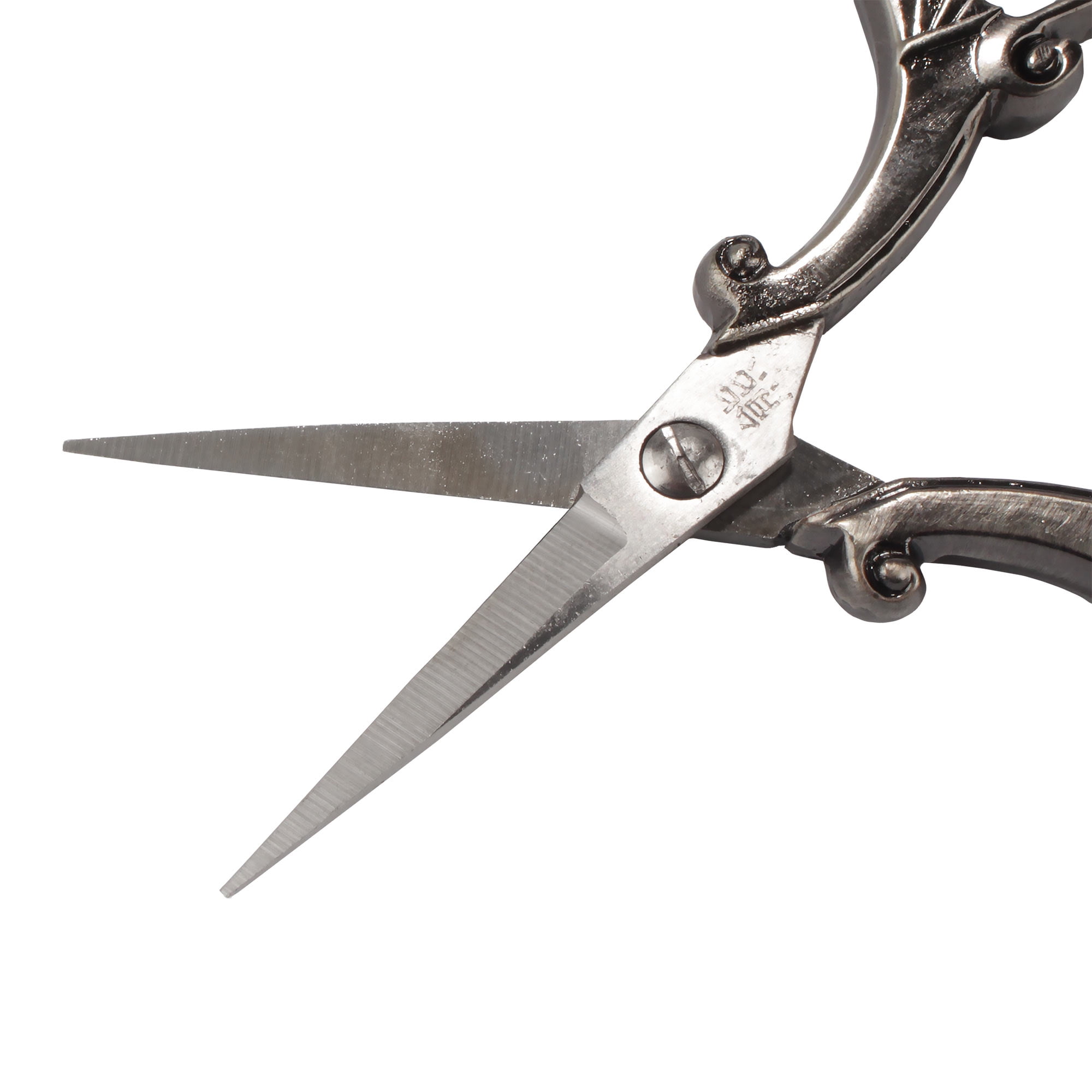 JubileeYarn Heirloom Craft Embroidery Scissors w/ Decorative Cast Handles Chinese Wing and Cloud - Antique Silver