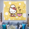thumbnail image 4 of Kawaii Hello Kitty Sanrio My Melody Cinnamoroll Cartoon Blackgroud Cloth, lindo tapiz de pared para dormitorio, decoración de habitación, 4 of 4