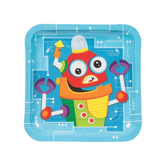 Robot Party Dinner Plates (8Pc) - Party Supplies - 8 Pieces