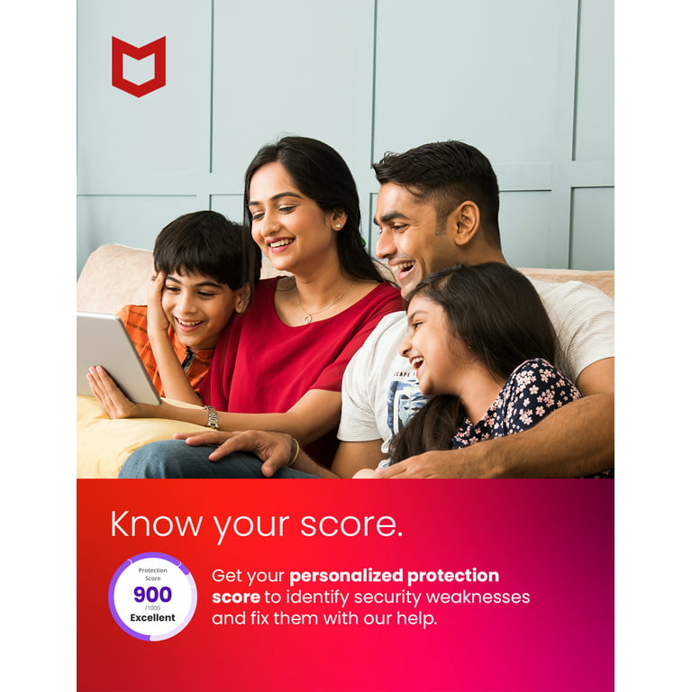 McAfee® Total Protection, Antivirus Security Software, 10 Devices, 1 Year  Subscription – Product Key 