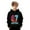 Black, variant on Boys Graphic Print Hooded Sweatshirt with Long Sleeves, Pullover Casual Jacket with Front Pocket, for Outdoor Sports and Daily Wear