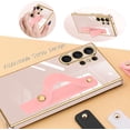 thumbnail image 2 of Compatible with Samsung Galaxy S23 Utral 5G Cell Phone Case with Grip Finger Hand Phone Holder Tablet Phone Strap Shockproof Protective Bumper Case-Pink, 2 of 14