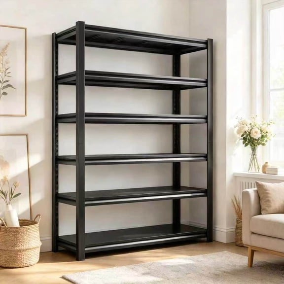 82”H x 40“W Heavy-Duty Storage Shelves, 6-Tier Large Garage Shelving, 3600 LBS Industrial Shelving, Adjustable Metal Shelves for Garage, Warehouse, School, Commercial, Business,  16”D