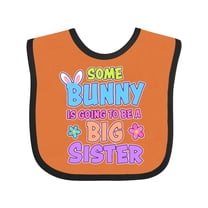Inktastic Some Bunny is Going to Be a Big Sister with Bunny Ears and Flowers Girls Baby Bib