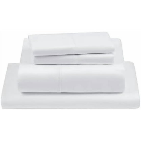 Queen XL 4-PC Sheet Set 100% Organic Percale Cotton 1000-Thread Count, 12 inch Deep Pockets - Percale White