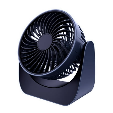 

New student dormitory usb rechargeable mini fan desktop office portable portable silent fan deep lake blue/with battery/universal