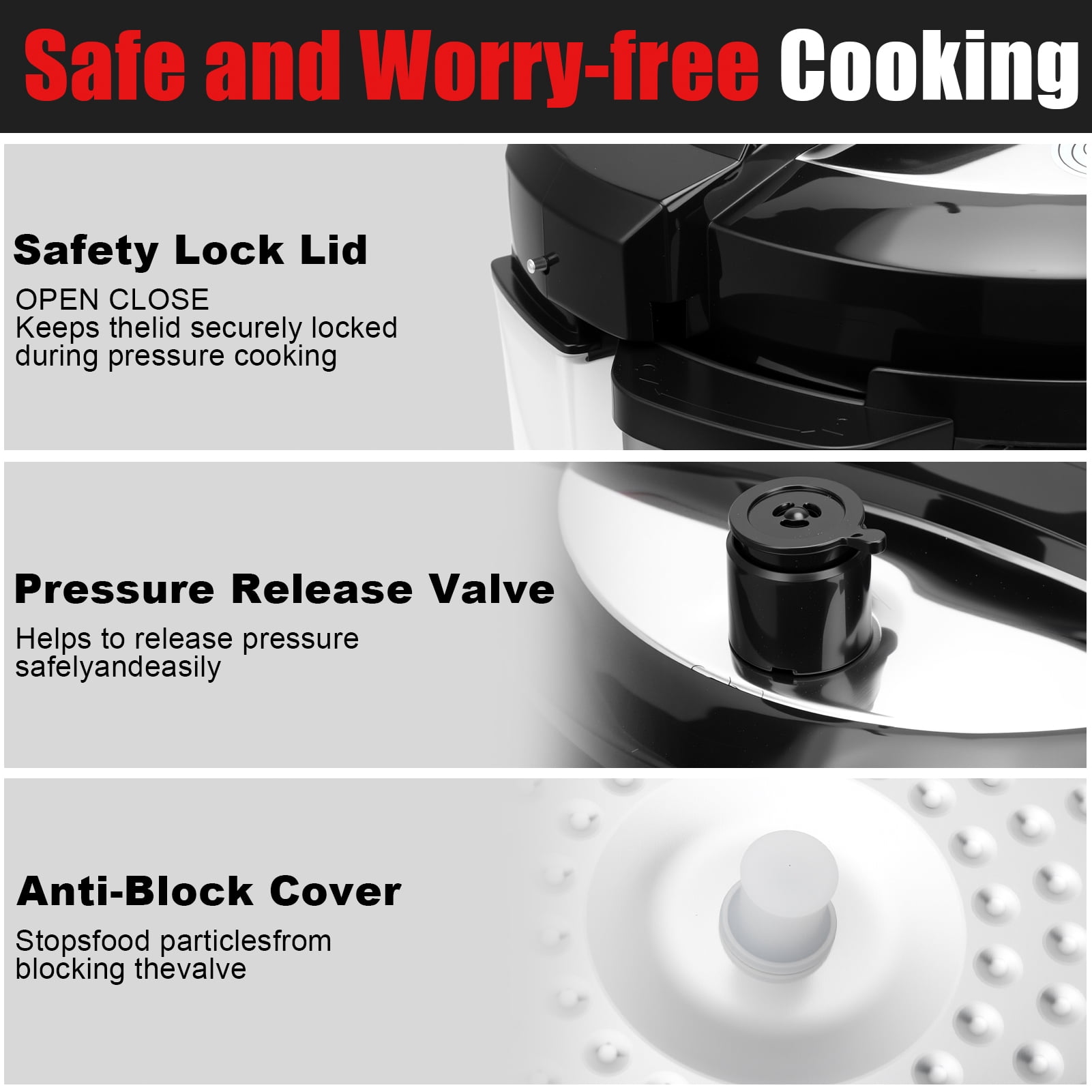 8.5 Quart Electric Pressure Cooker, 16-in-1 Multi-Functional Slow Cooker, Rice Cooker, Saute Pan, Soup Pot, Egg Cooker, Warmer, Preset Cooking, Stainless Steel