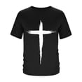 thumbnail image 4 of Men's Quick-Dry Cross Graphic T-Shirt with Short Sleeve, 4-Way Stretch Athletic Workout Tee, Polyester-Spandex Fabric Black, 4 of 5