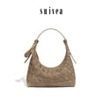 thumbnail image 3 of PRIYAL Woven Purse for Women Suede Leather Shoulder Bag Vegan Tote Bags Suede Hobo Handbag, 3 of 11