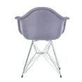 thumbnail image 3 of Porthos Home Upholstered Dining Chairs Set of 2 Dining Room Chair with Arms, Chrome Metal Legs and a Beautiful Grey Fabric Eames Style Armchair for Living Room Dining Room Furniture, 3 of 7