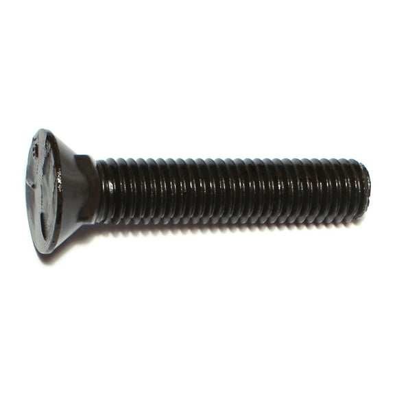 1/2"-13 x 2-1/2" Plain Grade 5 Steel Coarse Thread Flat Head Plow Bolts PBS5-176