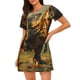 thumbnail image 1 of Easygdp Realistic Style Forest Dinosaur Camisón de manga corta para mujer, informal, estampado, 1 of 6