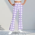 thumbnail image 2 of Frostluinai Girls Flare Leggings Bootcut Yoga Pants for Kids Girls Plaid Stretchy High Waisted Warm Bell Bottoms 5-16Years Activewear, 2 of 7