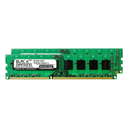 Fujitsu Dimm Memory 4GB 2X2GB RAM Memory for Fujitsu PRIMERGY TX120 S3 DDR3 DIMM 240pin PC3-10600 1333MHz Black Diamond Memory Module Upgrade ()