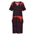 thumbnail image 3 of Vestido largo suelto con bolsillo para mujer vestidos cortos s color de sangre Verano, 3 of 6