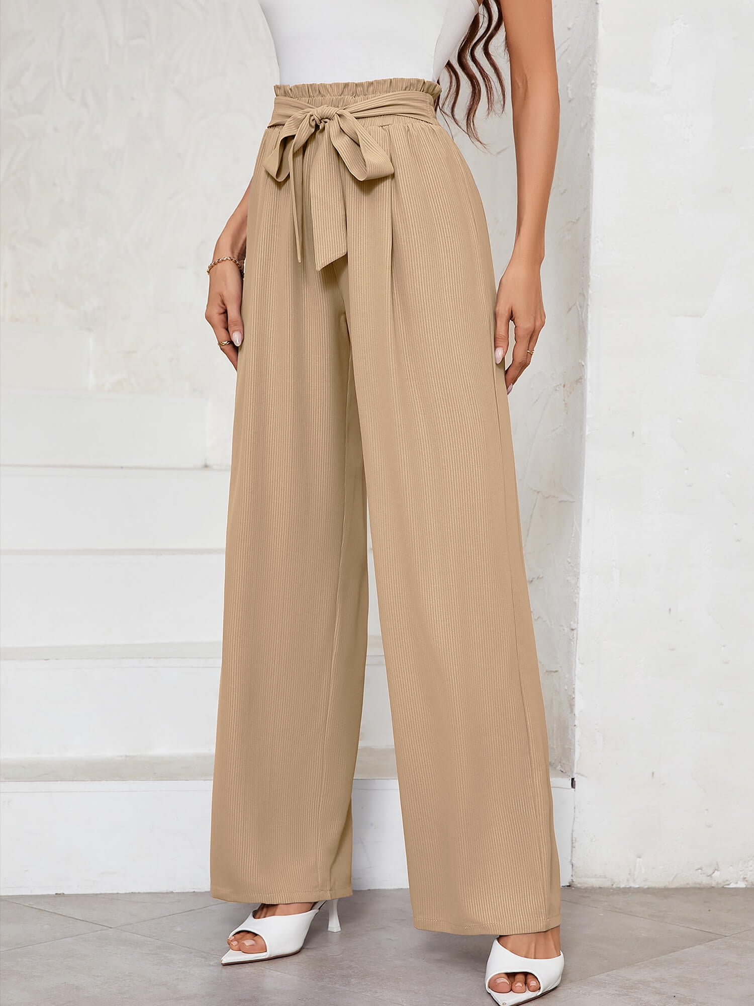 Chiclily Women Wide Leg Pants with Pockets High Waist Loose