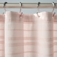 thumbnail image 5 of TOWN & COUNTRY EVERYDAY Sophia Textured Solid Cotton-Rich Breathable Fabric Shower Curtain with Reinforced Buttonhole Top Hem, Blush, 70"x72", 5 of 10