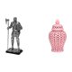 thumbnail image 1 of Figura de escritorio,Estatua de caballero,arte,artesanía,coleccionable,escritorio,oficina,Tarro de cerámica para jengibre,Jarrón de cerámica con jengibre y arreglo floral,Jarrón decorativo, 1 of 8