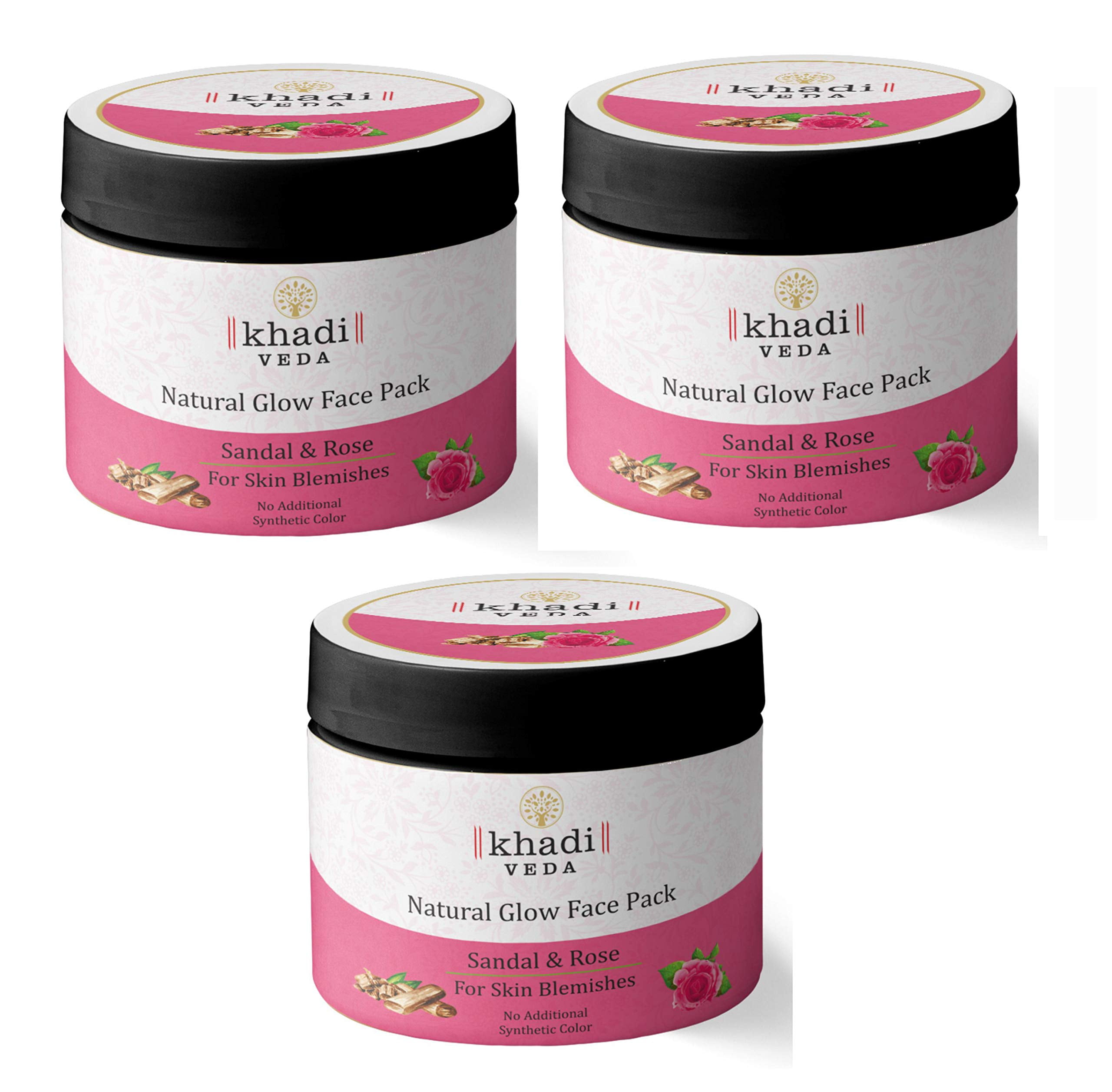Khadi Veda Natural Glow Face Pack Sandal & Rose For Skin Blemishes