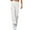 White, variant on Womens Cotton Cargo Pants with Multi Pockets Drawstring Bottoms Lightweight High Elastic Waist Wide Leg Trousers (XL, White)