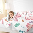 thumbnail image 4 of Feelyou Cute Pink Axolotl Bedding Comforter Set for Child, Cartoon Seahorse Crab Twin Comforter Sets, Dreamy Animal Reversible Bedding Set, Super Cozy Room Decor, 2pcs, 4 of 8