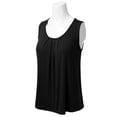 thumbnail image 5 of Doublju Women's Round Neck Sleeveless Soft Pleated Tank Top BLACK 3XL Plus Size, 5 of 5