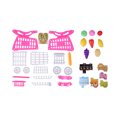 thumbnail image 3 of Carrito de compras para niños, juguete para niños, juego de rol, comida, frutas, juego (rojo rosado con comida), 3 of 8