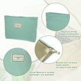 thumbnail image 5 of Unique Bargains Canvas Cosmetic Bag Canvas Zipper Makeup Pouch Makeup Bags Travel Women's Make Up Bag for Lipstick Green, 5 of 7