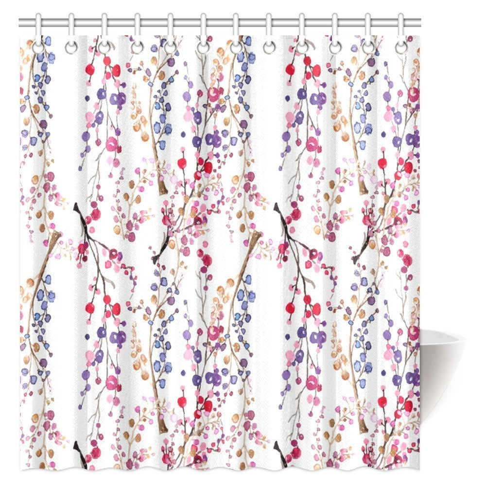 POP Watercolor Flower Home Decor Shower Curtain, Modern Design Watercolor Decor with Floral Leaves Bathroom Decor Set 12x12 inch POP Watercolor Flower Home Decor Shower Curtain, Modern Design Watercolor Decor with Floral Leaves Bathroom Decor Set 12x12 inch