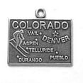 thumbnail image 1 of Sterling Silver 24" Unisex 1.5mm Box Chain COLORADO State Pendant Necklace, 1 of 2