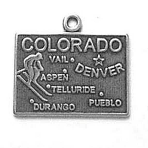 Sterling Silver 24" Unisex 1.5mm Box Chain COLORADO State Pendant Necklace