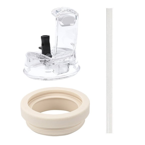 Replacement Straw Lid For 30Oz Tumbler, Dual Spout Screw-On Cap With Silicone Sealing Ring & Straw, Leak-Proof Lid For Beverage Cups, Reusable Lid & Straw Set (1 Lid