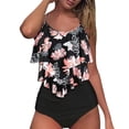 thumbnail image 2 of VerPetridure Tankini Swimsuit for Women Ruffled Two Piece High Waisted Bathing Suit Tummy Control Swimwear Slimming Swim Suit with Boyshorts, 2 of 9