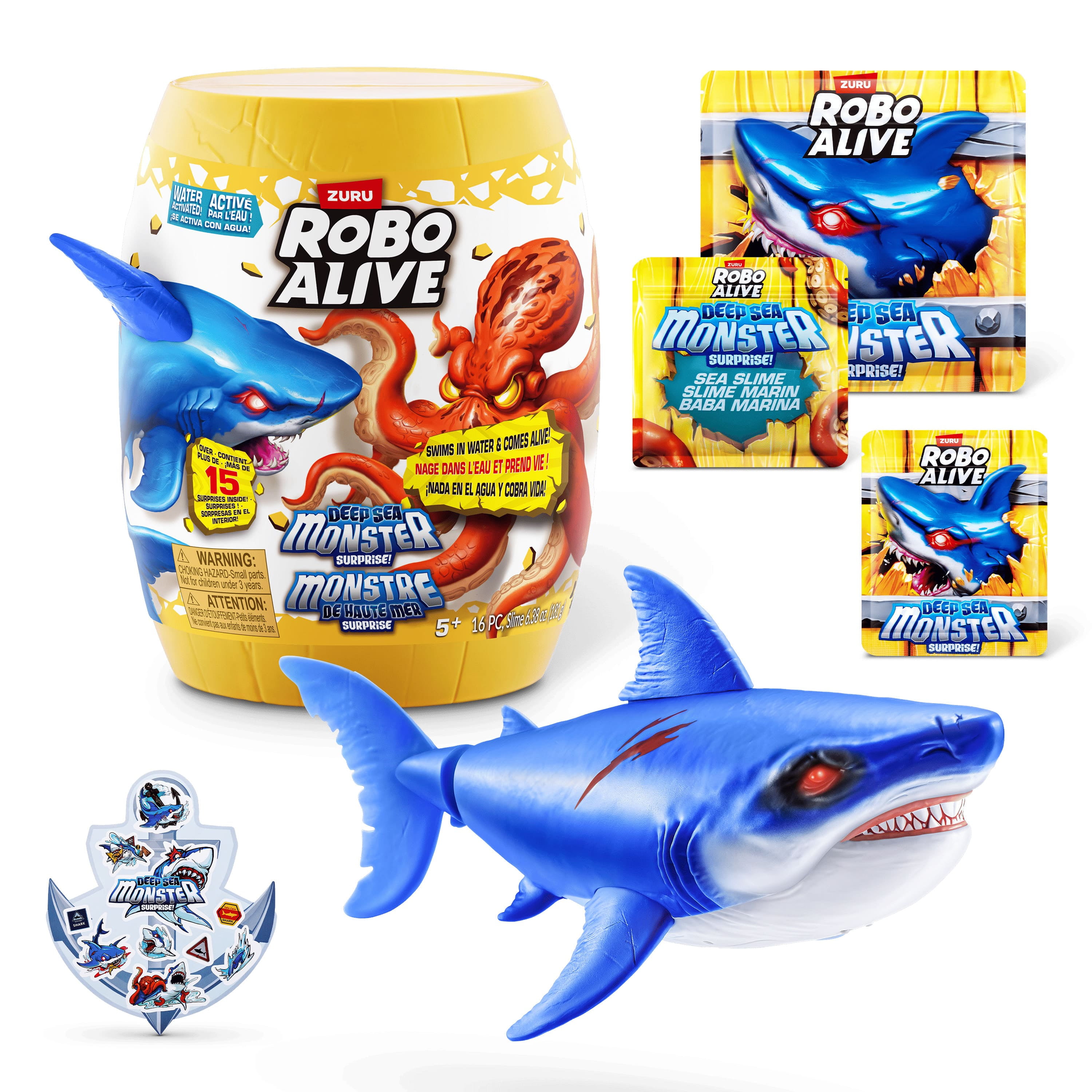 Robo Alive Deep Sea Monster Surprise by ZURU, Surprise Unboxing and Electronic Animal Toy for Boys