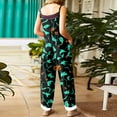 thumbnail image 4 of WTOBBY Women's Casual Loose Retro Jumpsuit with Halloween Print, Suspenders in Cotton and Linen Fabric, Adjustable for a Comfortable and Stylish Fit,CyanL, 4 of 7