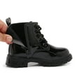thumbnail image 7 of kkdom Boys Girls Kid Combat Boots Unisex Glossy Black Size 7.5 Toddler, 7 of 7